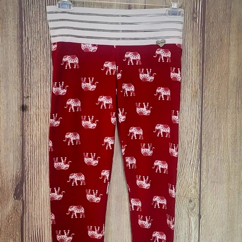 Cute Booty Leggings Kelli Nishimoto Sz XS Red White Elephant